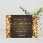 Elegante Hochzeit Save the Date Lights Gold (Stehend Vorderseite)