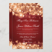 Elegante Hochzeit Save the Date Lights Gold (Vorne/Hinten)