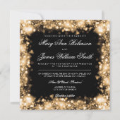 Elegante Hochzeit Save the Date Lights Gold (Vorderseite)