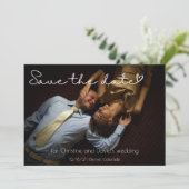 Elegante Hochzeit Save the Date mit Foto Einladung (Stehend Vorderseite)
