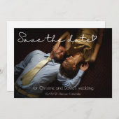 Elegante Hochzeit Save the Date mit Foto Einladung (Vorne/Hinten)