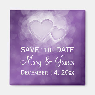 Elegante Hochzeit "Save the Date" moderne Herzen Magnet