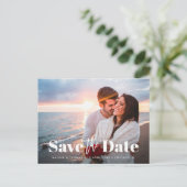 Elegante Hochzeit Save the Date Postkarte (Stehend Vorderseite)