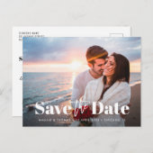Elegante Hochzeit Save the Date Postkarte (Vorne/Hinten)