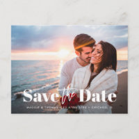 Elegante Hochzeit Save the Date Postkarte