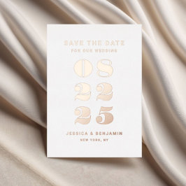 Elegante Hochzeit Save the Date Rose Gold Folieneinladung