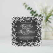 Elegante Hochzeit Save the Date Winter Sparkle Bla (Stehend Vorderseite)