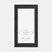 Elegante Hochzeit Schwarz & Weiß Herzen für immer Serviette (Vorderseite)