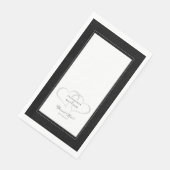 Elegante Hochzeit Schwarz & Weiß Herzen für immer  Serviette (Ecke)