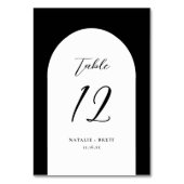 Elegante Hochzeit | Schwarze Tischnummer (Vorderseite)
