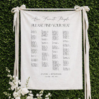Elegante Hochzeit Sitzordnung Alphabetisch Stoff Wandteppich