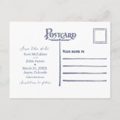 Elegante Hochzeit speichern Sie die Datumskarte Ankündigungspostkarte (Rückseite)