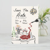 Elegante Hochzeit speichert die Datumskarten Einladung (Stehend Vorderseite)