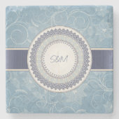 Elegante Hochzeit Steinuntersetzer (Vorderseite)