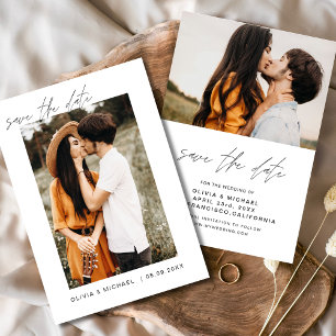 Elegante Hochzeit - Termin merken - Foto Minimalis Save The Date