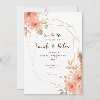 Elegante Hochzeit - Termin merken - Minimalistisch Einladung