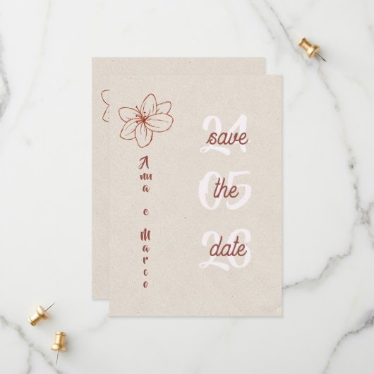 Elegante Hochzeit - Termin vormerken Save The Date (Vorderseite/Rückseite Beispiel)