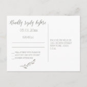 Elegante Hochzeit UAWG Postkarten Grau Kranz (Rückseite)