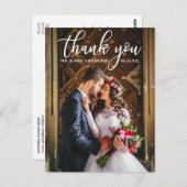 Elegante Hochzeit Vielen Dank, Bridge and Groom Fo Postkarte (Vorne/Hinten)