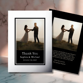 Elegante Hochzeit Vielen Dank Card 2 Foto Silberfo Folien Feiertagskarte