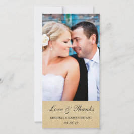 Elegante Hochzeit Vielen Dank Foto Card / Champagn Dankeskarte