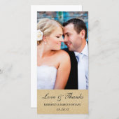 Elegante Hochzeit Vielen Dank Foto Card / Champagn Dankeskarte (Vorne/Hinten)