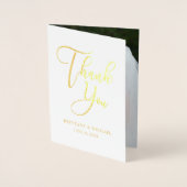 Elegante Hochzeit Vielen Dank Foto Gold Folienkarte (Vorderseite)