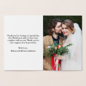 Elegante Hochzeit Vielen Dank Foto Gold Folienkarte (Innenseite)
