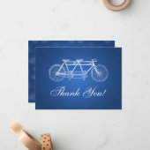 Elegante Hochzeit Vielen Dank Hinweis Tandem Bike  Mitteilungskarte (Vorderseite/Rückseite Beispiel)