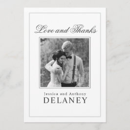 Elegante Hochzeit Vielen Dank mit Ihrem Foto Dankeskarte