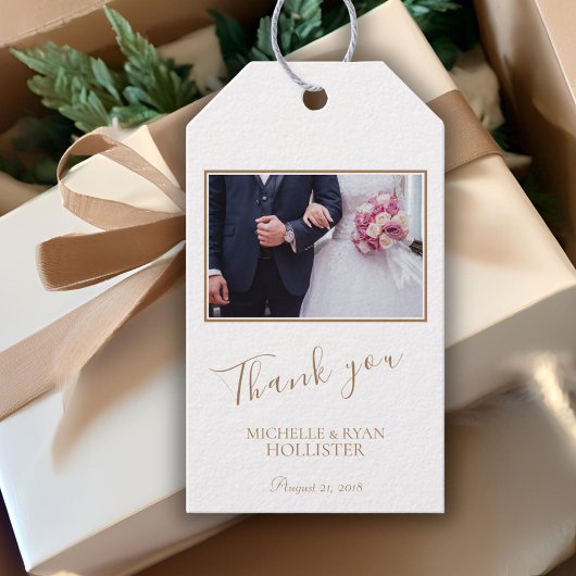 Elegante Hochzeit Vielen Dank Personalizable Foto Geschenkanhänger