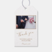 Elegante Hochzeit Vielen Dank Personalizable Foto Geschenkanhänger (Vorderseite)