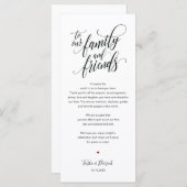 Elegante Hochzeit Vielen Dank Platzierung Karte (Vorne/Hinten)