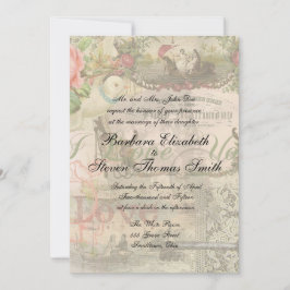 Elegante Hochzeit Vintage Ehe Antike Vintag Einladung