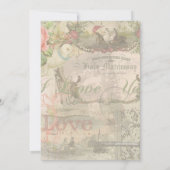 Elegante Hochzeit Vintage Ehe Antike Vintag Einladung (Rückseite)
