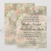 Elegante Hochzeit Vintage Ehe Antike Vintag Einladung (Vorne/Hinten)