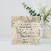 Elegante Hochzeit Vintage Ehe Antike Vintag Einladung (Stehend Vorderseite)