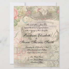 Elegante Hochzeit Vintage Ehe Antike Vintag Einladung