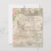 Elegante Hochzeit Vintage Ehe Antike Vintag Einladung (Rückseite)