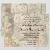 Elegante Hochzeit Vintage Ehe Antike Vintag Einladung (Vorne/Hinten)