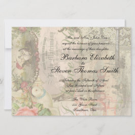 Elegante Hochzeit Vintage Ehe Antike Vintag Einladung