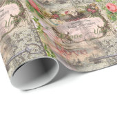 Elegante Hochzeit Vintage Ehe Antike Vintag Geschenkpapier (Rolleneckpunkt)