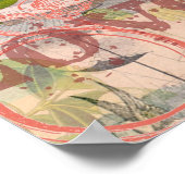 Elegante Hochzeit Vintage Ehe Antike Vintag Poster (Ecke)