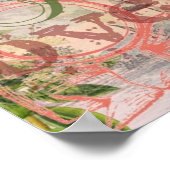 Elegante Hochzeit Vintage Ehe Antike Vintag Poster (Ecke)