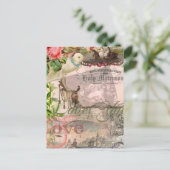 Elegante Hochzeit Vintage Ehe Antike Vintag Postkarte (Stehend Vorderseite)