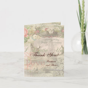 Elegante Hochzeit Vintage-Hochzeit Antik Vintage Dankeskarte