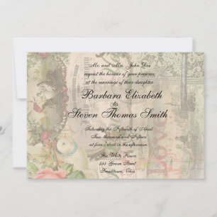 Elegante Hochzeit Vintage-Hochzeit Antik Vintage Einladung