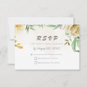 Elegante Hochzeit von Bird Floral RSVP Karte (Rückseite)