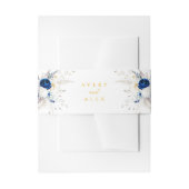 Elegante Hochzeit von Blauen und Gelben Blumen Kal Einladungsbanderole (Vorderseite Beispiel)