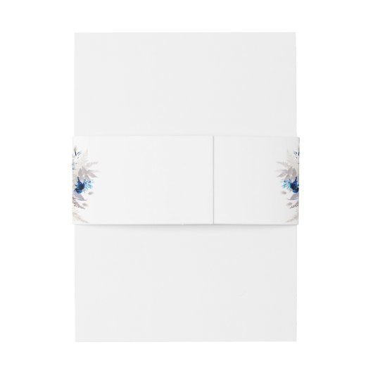 Elegante Hochzeit von Blauen und Gelben Blumen Kal Einladungsbanderole (Rückseitenbeispiel)